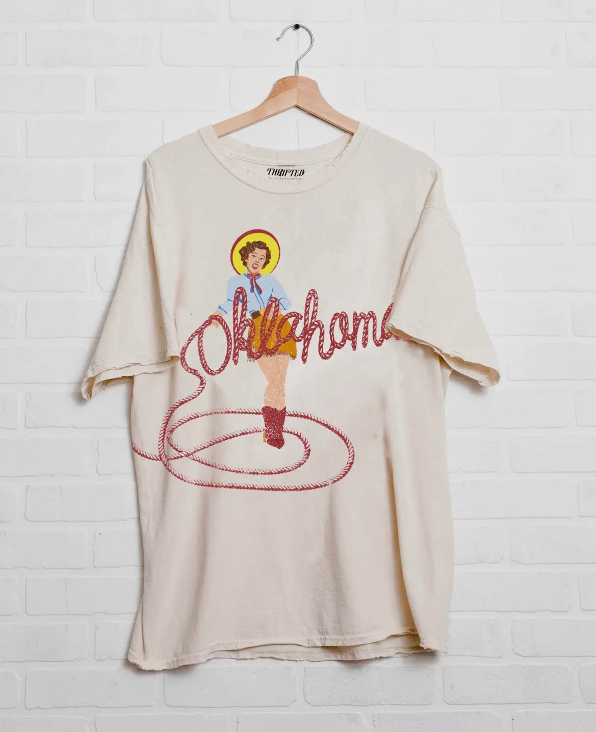 Oklahoma Cowgirl Thrifted Western Graphic Tee