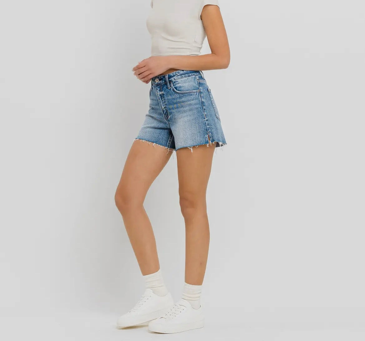 Vervet High Waist Clean Cut A Line Shorts