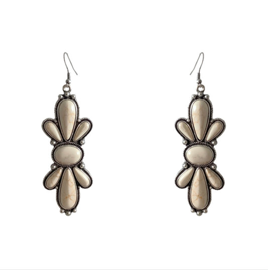 Stone Clover Drop Earrings